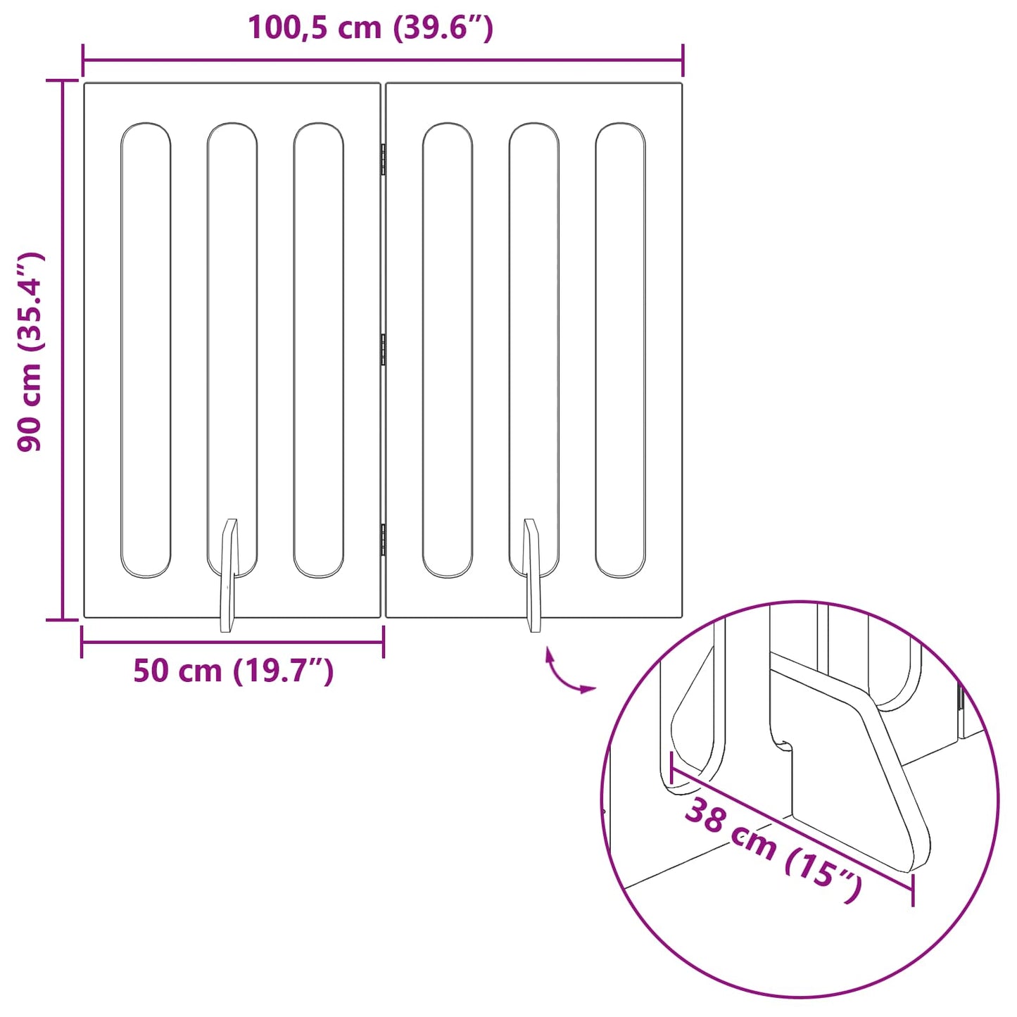 Recinto pieghevole per animali 2 pcs Bianco Lucido | homemem39