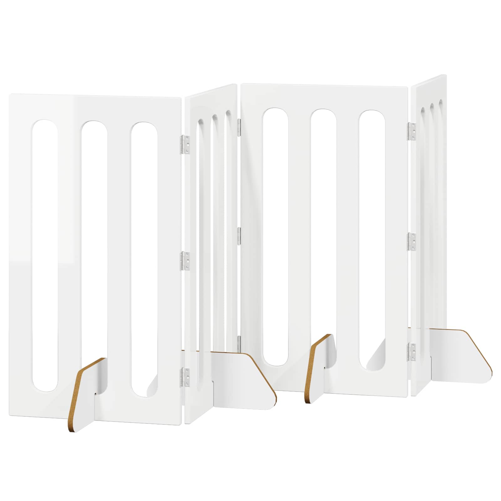Recinto pieghevole per animali 4 pcs Bianco Lucido | homemem39