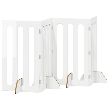 Recinto pieghevole per animali 4 pcs Bianco Lucido
