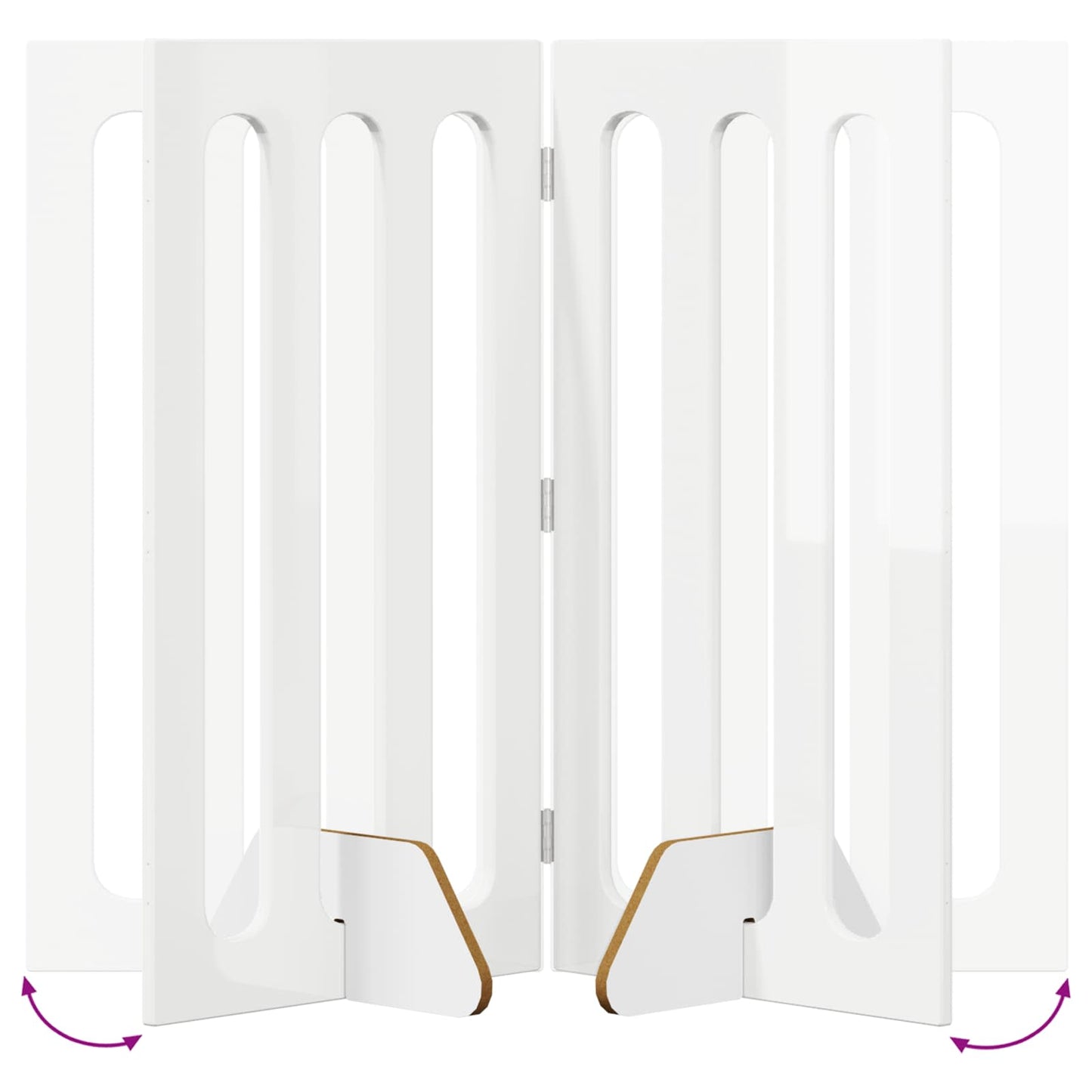 Recinto pieghevole per animali 4 pcs Bianco Lucido