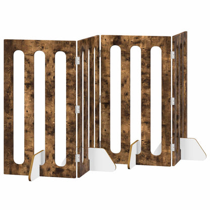 Recinto pieghevole per animali 4 pcs Quercia Affumicata | homemem39