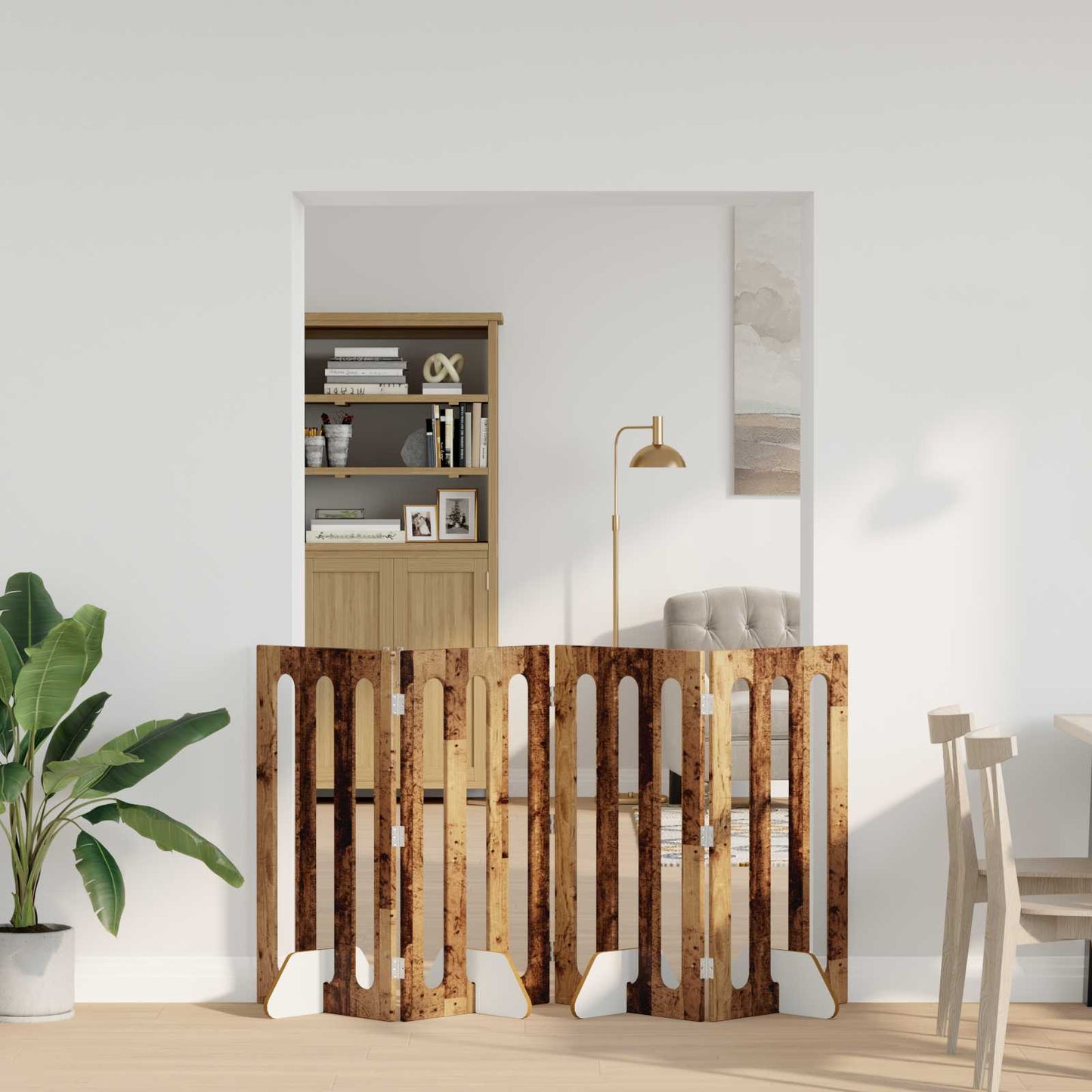 Recinto pieghevole per animali 4 pcs Legno di quercia
