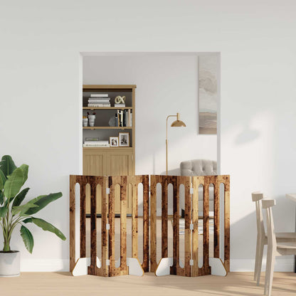Recinto pieghevole per animali 4 pcs Legno di quercia