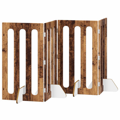 Recinto pieghevole per animali 4 pcs Legno di quercia