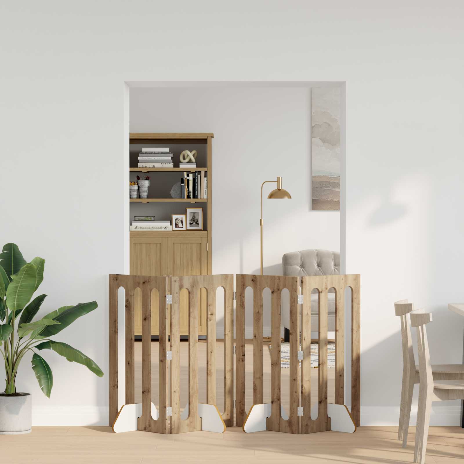 Recinto pieghevole per animali 4 pcs Rovere Artigianale | homemem39