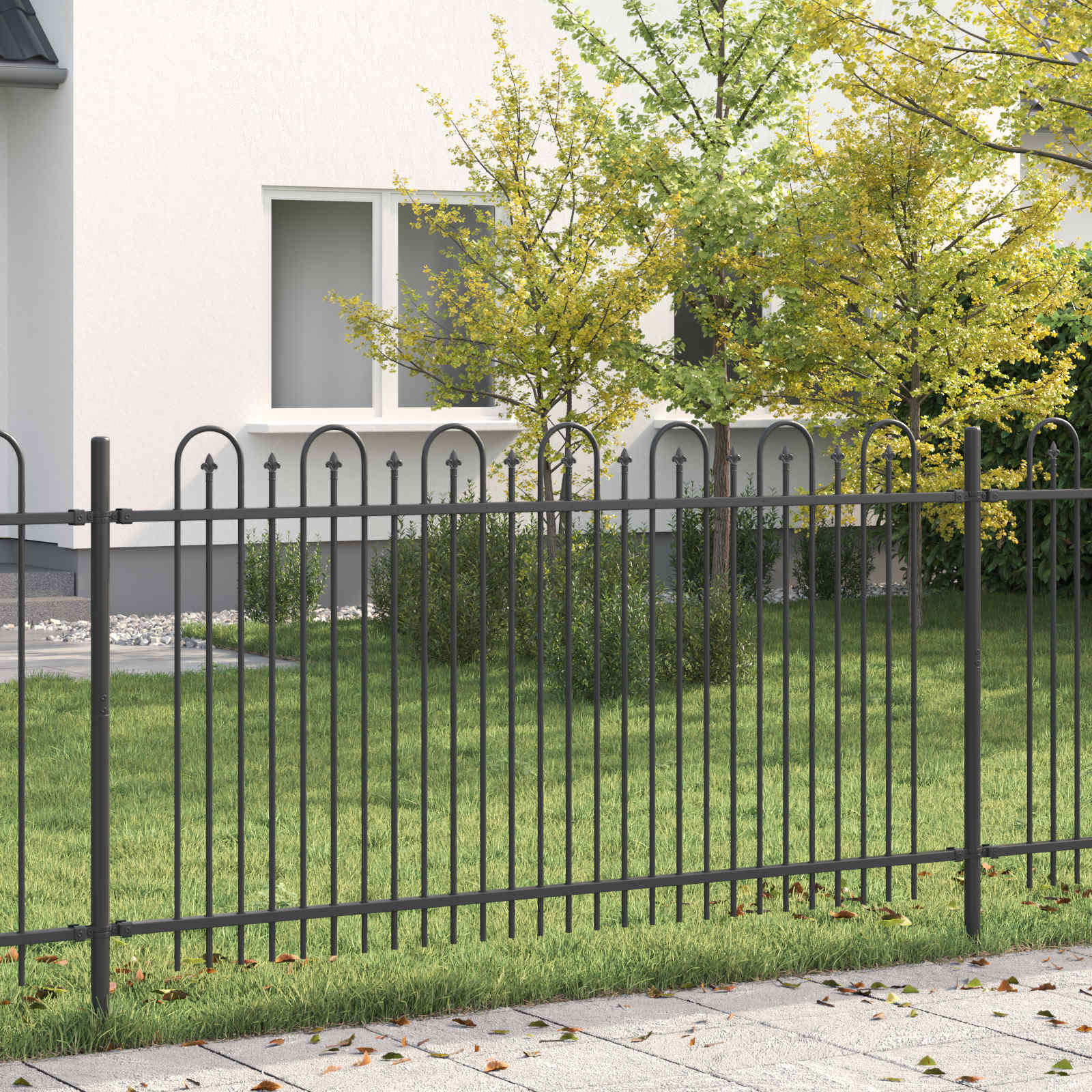 Recinzione ad arco a picchetto DRONTEN Nero | homemem39