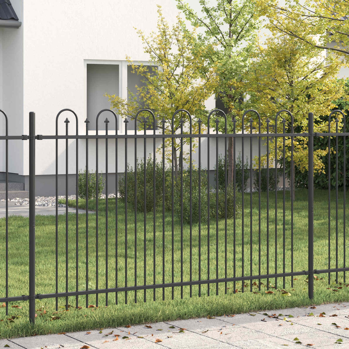 Recinzione ad arco a picchetto DRONTEN Nero | homemem39