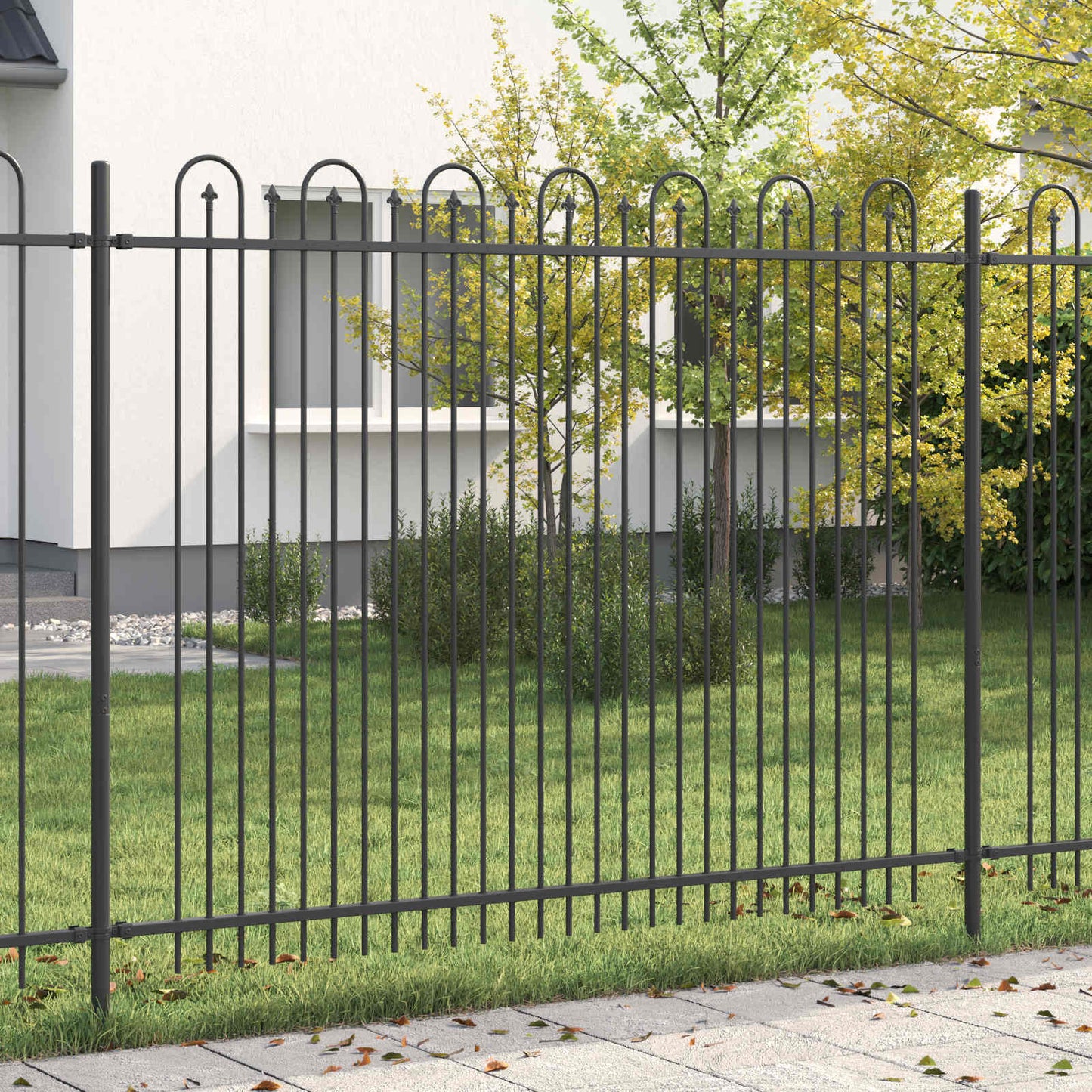 Recinzione ad arco a picchetto DRONTEN Nero | homemem39