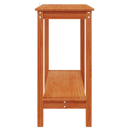 Tavolo consolle con lo scaffale Marrone Cera 110 x 40 x 80 cm
