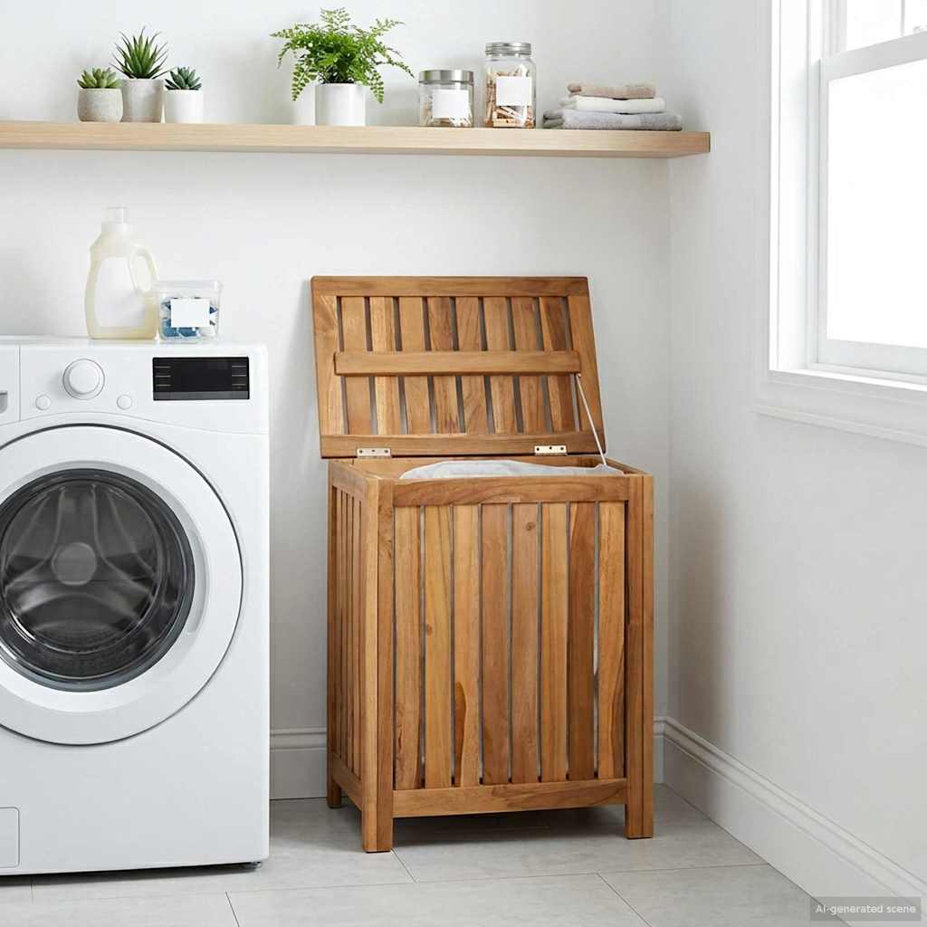 Cesto per Lavanderia Naturale 50 x 35 x 60 cm | homemem39