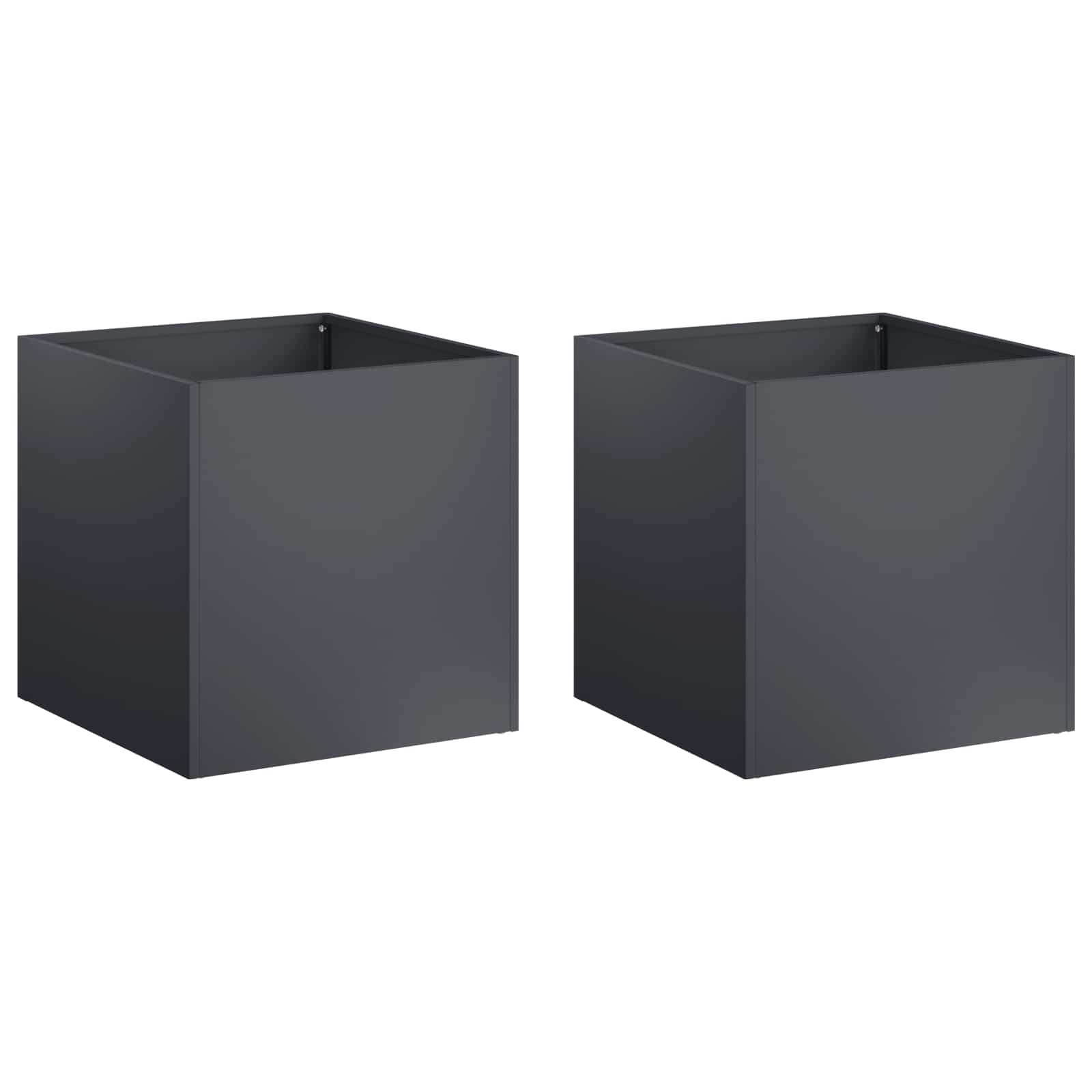 Vaso da giardino 2 pz Antracite 20 x 20 x 20 cm | homemem39