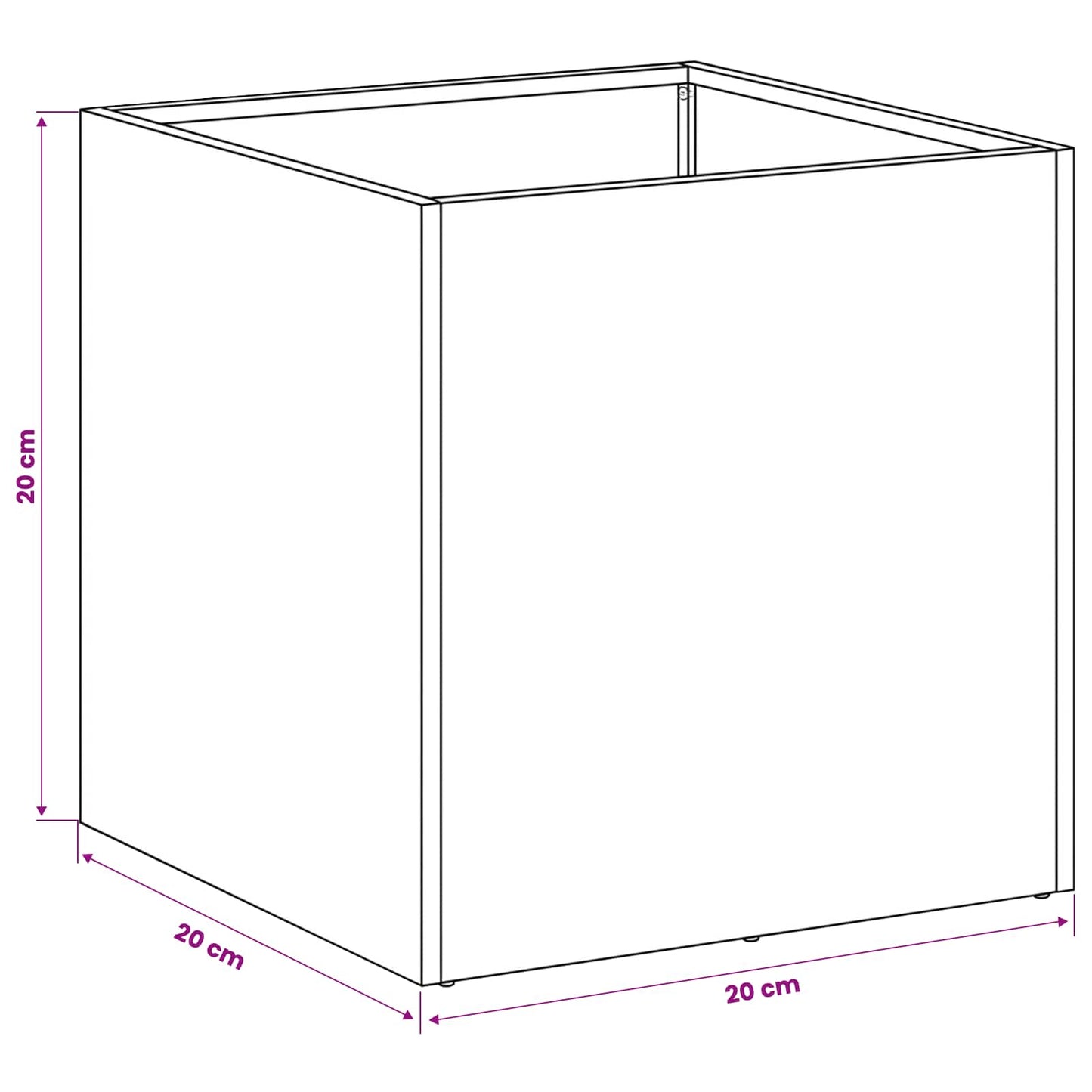 Vaso da giardino 2 pz Antracite 20 x 20 x 20 cm | homemem39