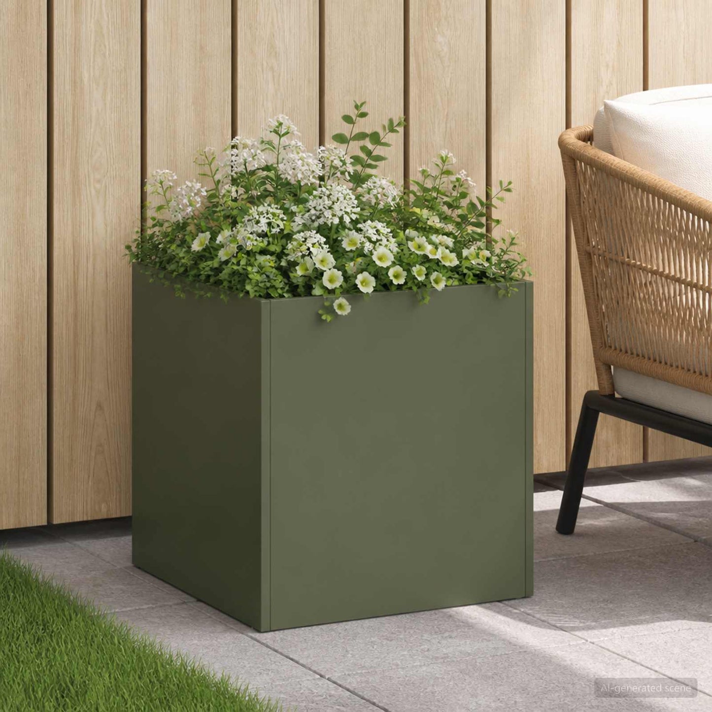 Vaso da giardino Verde Oliva 20 x 20 x 20 cm