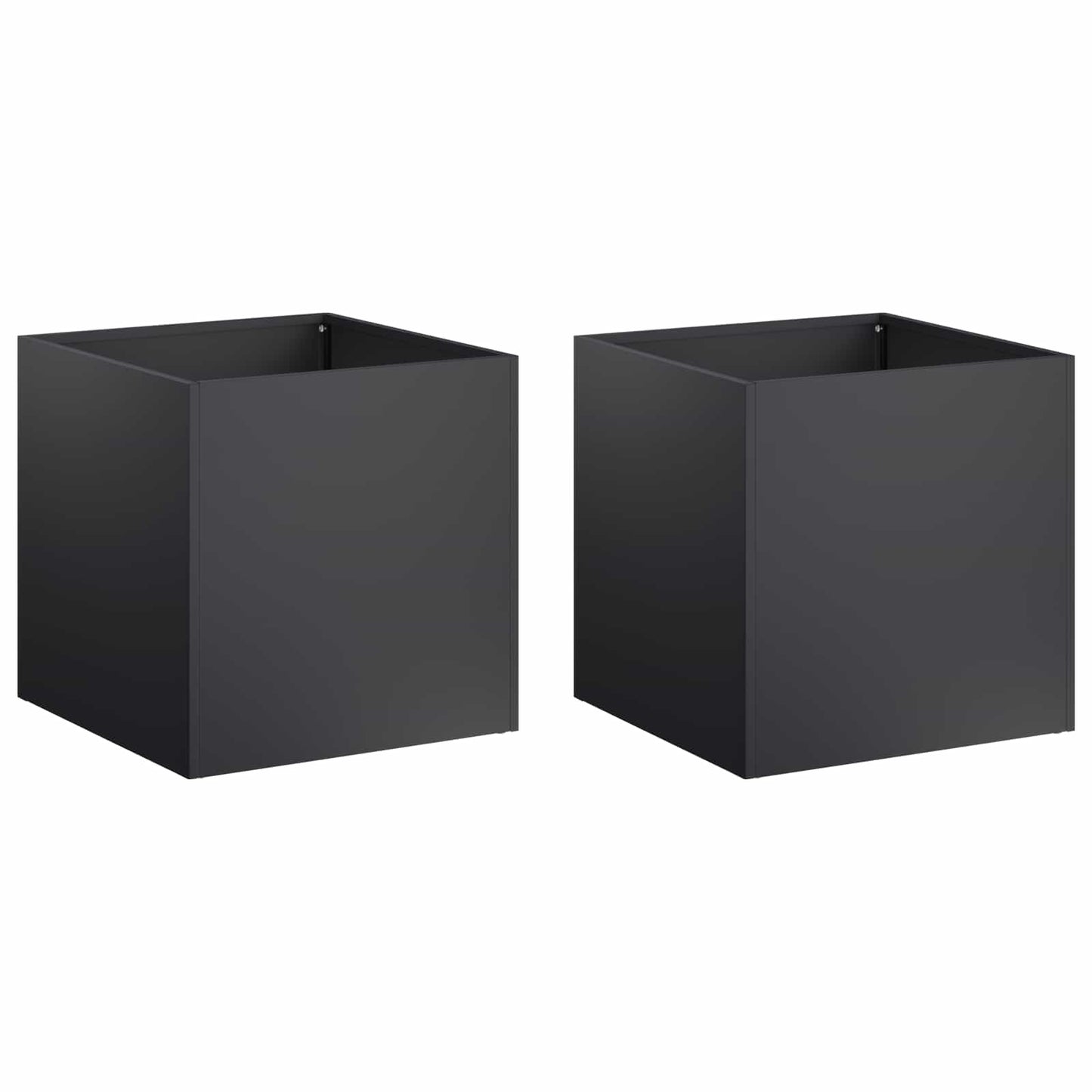 Vaso da giardino 2 pz Nero 45 x 45 x 45 cm | homemem39