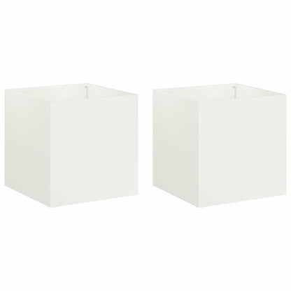 Vaso da giardino 2 pz Bianco 45 x 45 x 45 cm | homemem39