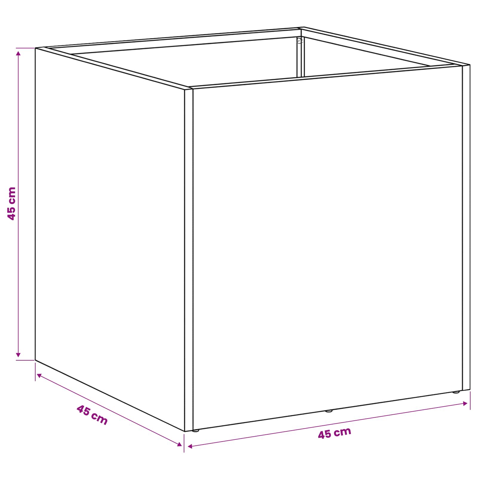 Vaso da giardino 2 pz Bianco 45 x 45 x 45 cm | homemem39
