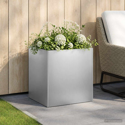 Vaso da giardino Argento 45 x 45 x 45 cm Acciaio Inox