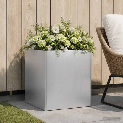 Vaso da giardino Argento 45 x 45 x 45 cm Acciaio zincato