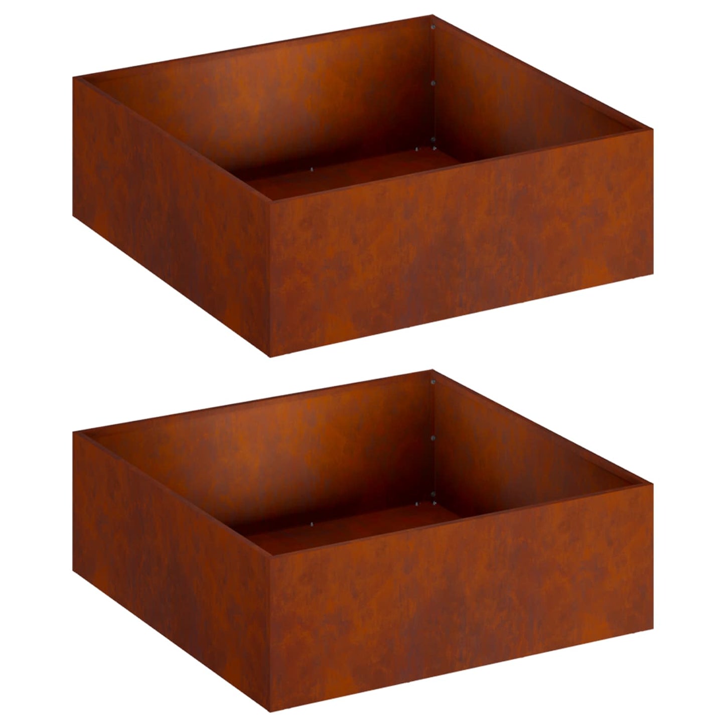 Vaso da giardino 2 pz Ruggine 60 x 60 x 20 cm Acciaio Corten | homemem39