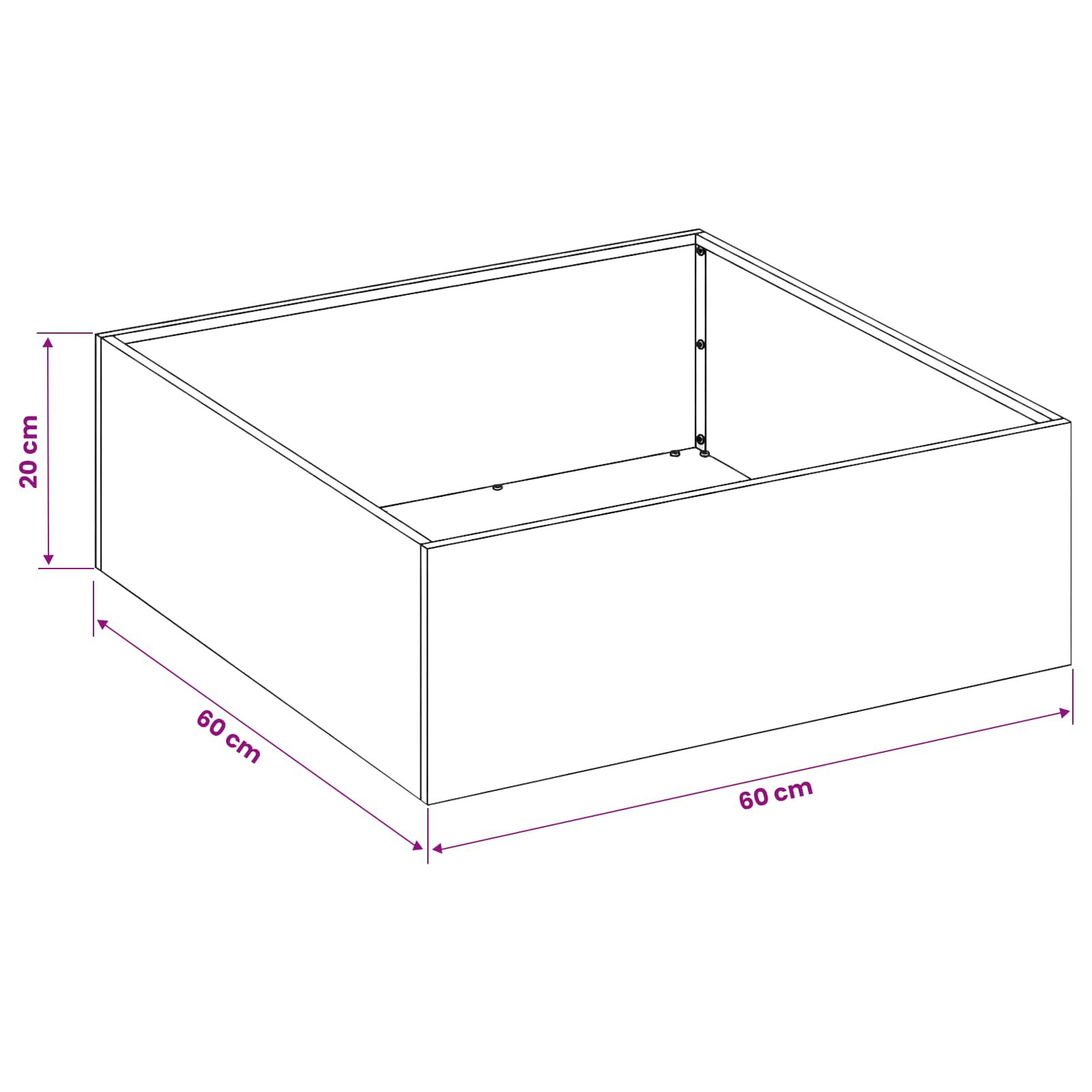 Vaso da giardino 2 pz Ruggine 60 x 60 x 20 cm Acciaio Corten | homemem39