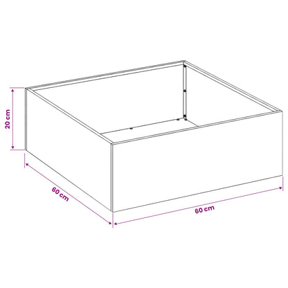 Vaso da giardino 2 pz Ruggine 60 x 60 x 20 cm Acciaio Corten | homemem39