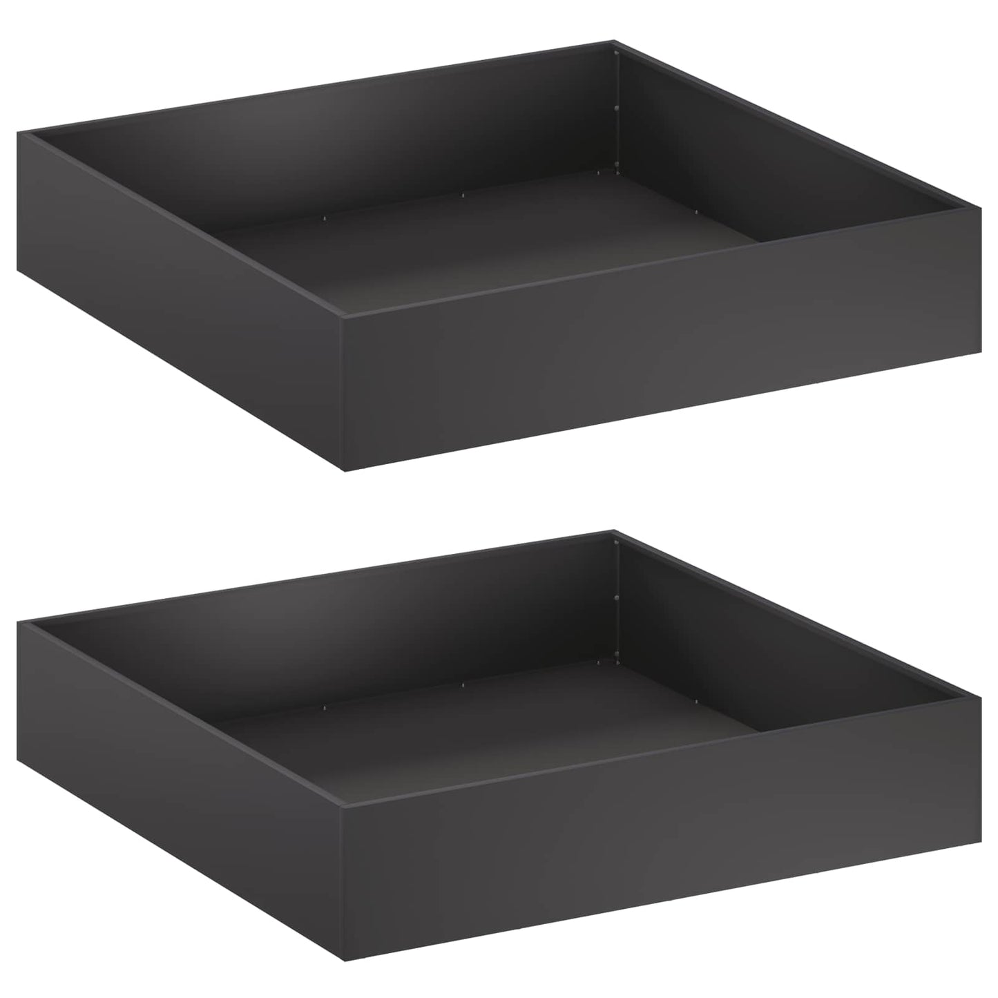 Vaso da giardino 2 pz Nero 80 x 80 x 20 cm | homemem39