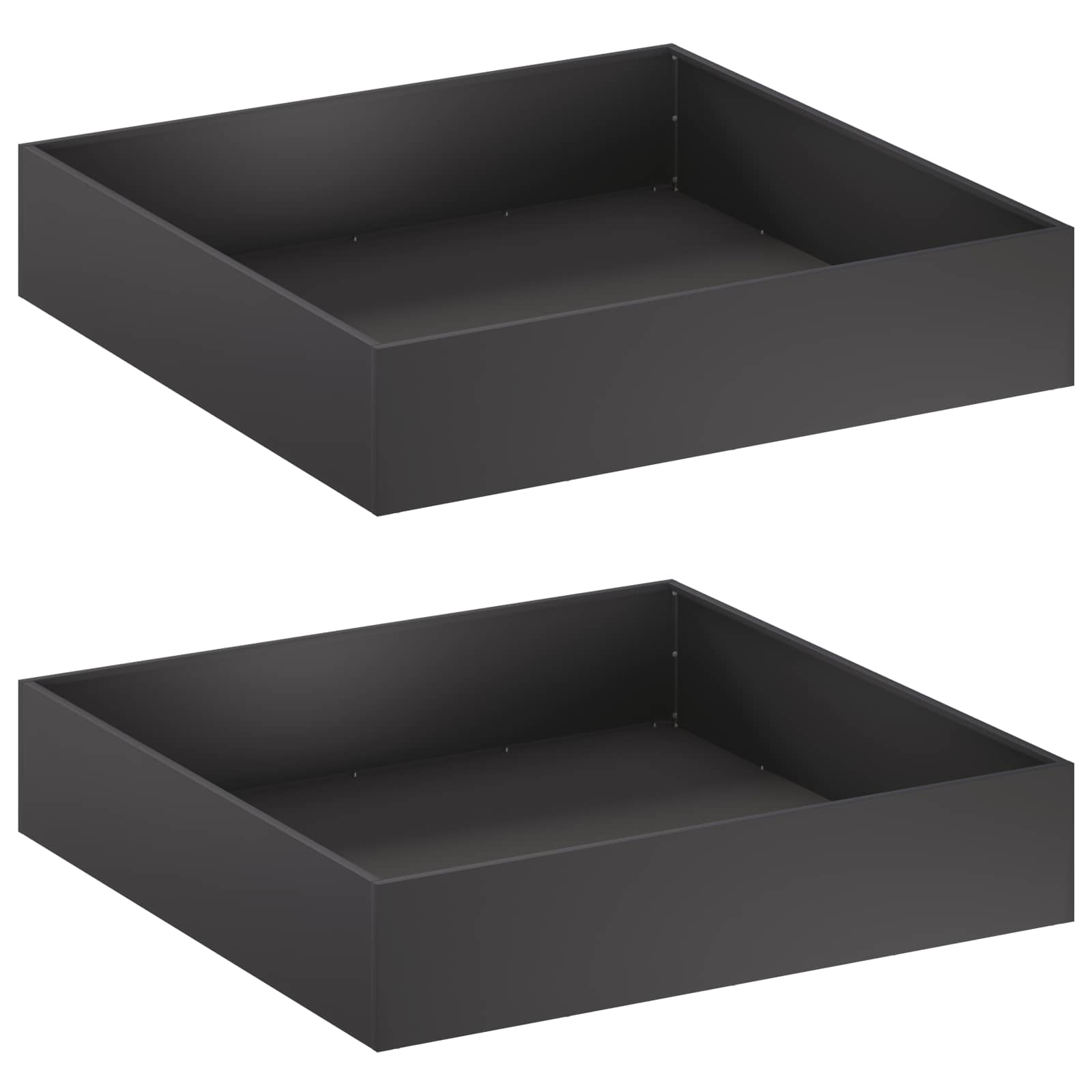 Vaso da giardino 2 pz Nero 80 x 80 x 20 cm | homemem39