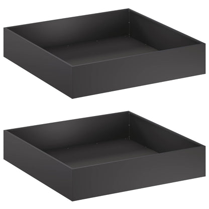 Vaso da giardino 2 pz Nero 80 x 80 x 20 cm | homemem39