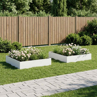 Vaso da giardino 2 pz Bianco 80 x 80 x 20 cm