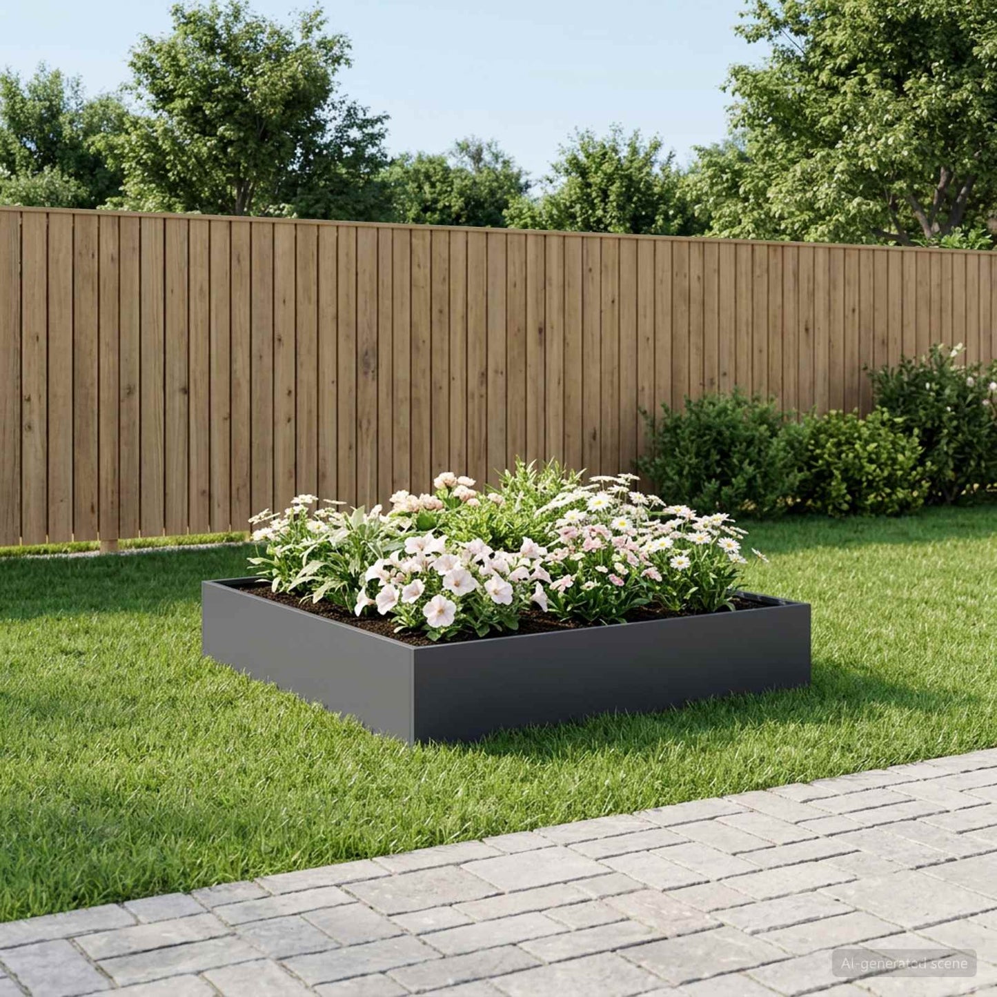 Vaso da giardino Antracite 80 x 80 x 20 cm | homemem39