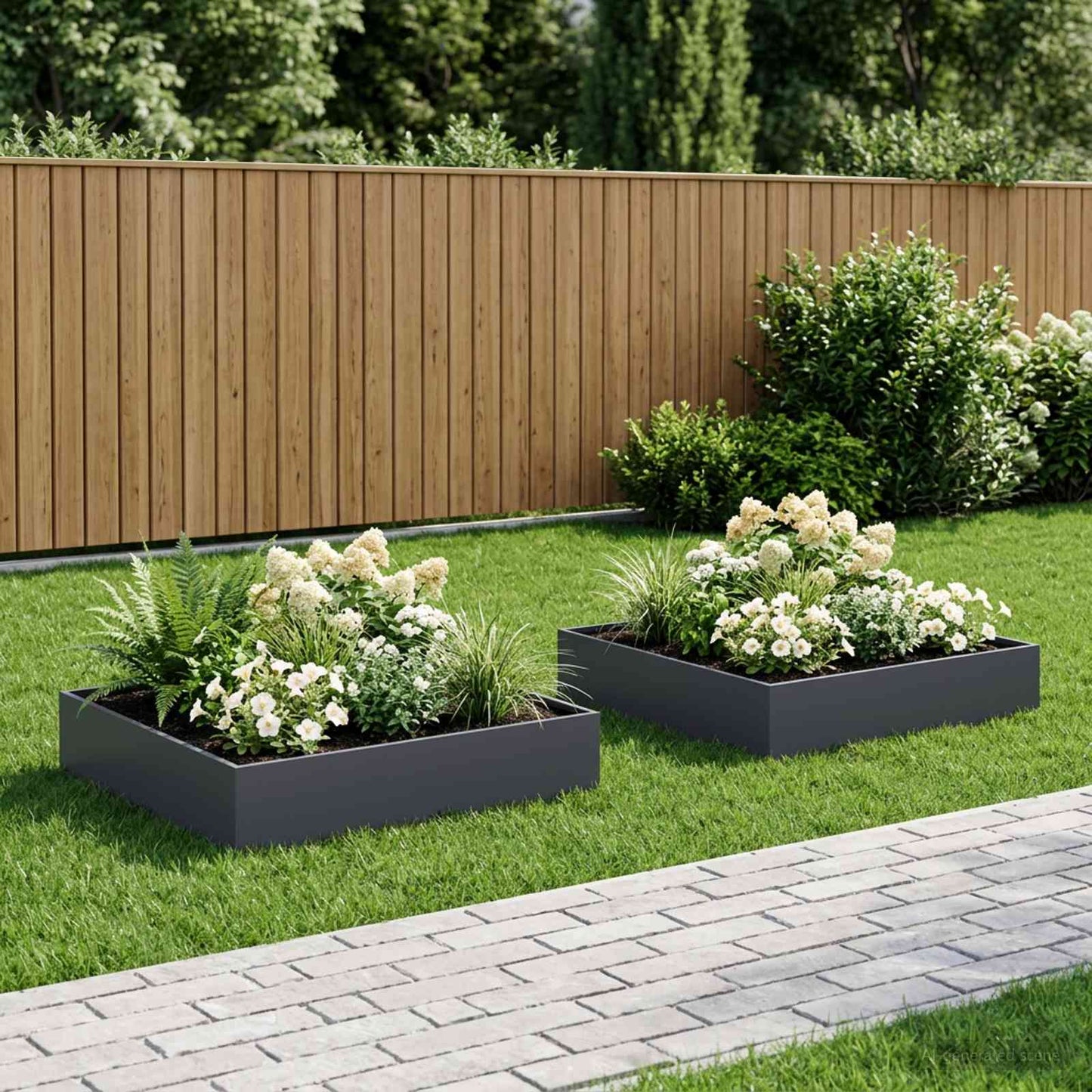 Vaso da giardino 2 pz Antracite 80 x 80 x 20 cm