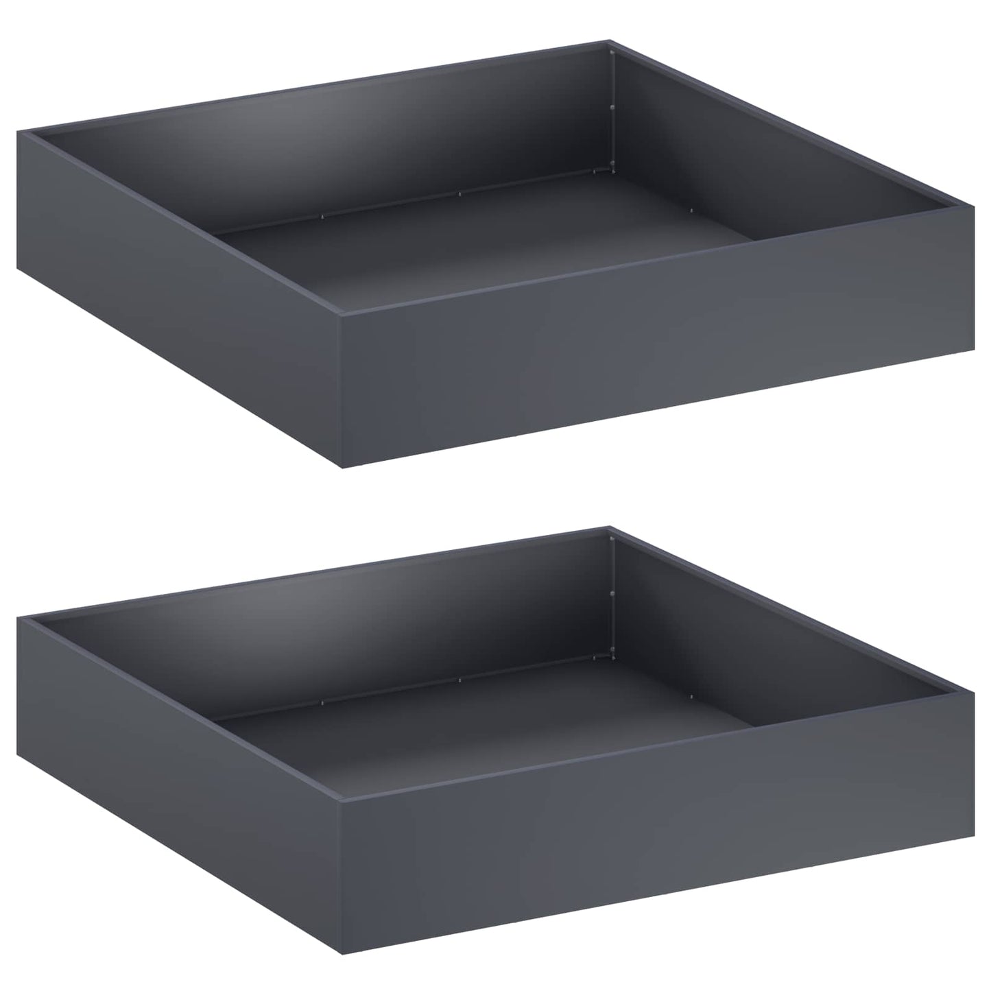 Vaso da giardino 2 pz Antracite 80 x 80 x 20 cm