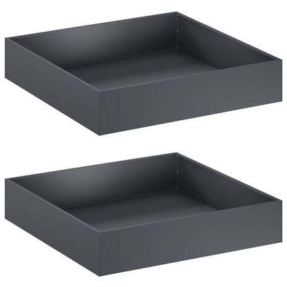 Vaso da giardino 2 pz Antracite 80 x 80 x 20 cm