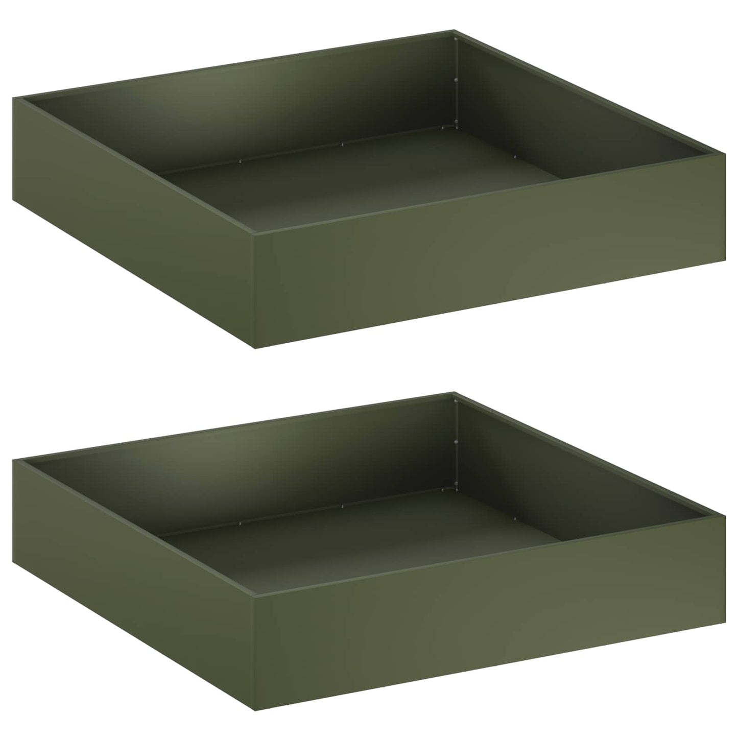 Vaso da giardino 2 pz Verde Oliva 80 x 80 x 20 cm | homemem39