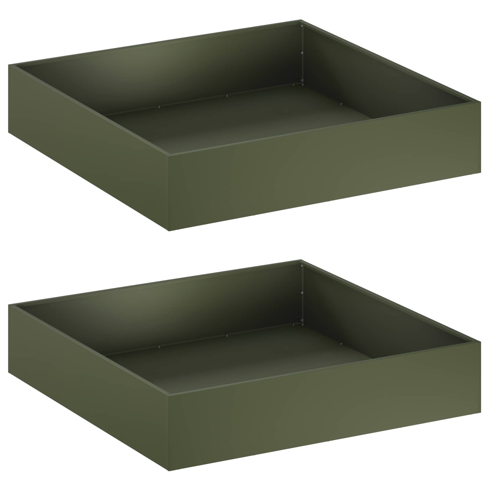 Vaso da giardino 2 pz Verde Oliva 80 x 80 x 20 cm | homemem39