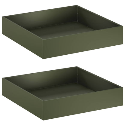 Vaso da giardino 2 pz Verde Oliva 80 x 80 x 20 cm | homemem39
