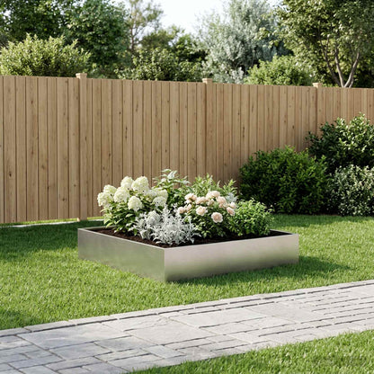 Vaso da giardino Argento 80 x 80 x 20 cm Acciaio Inox | homemem39