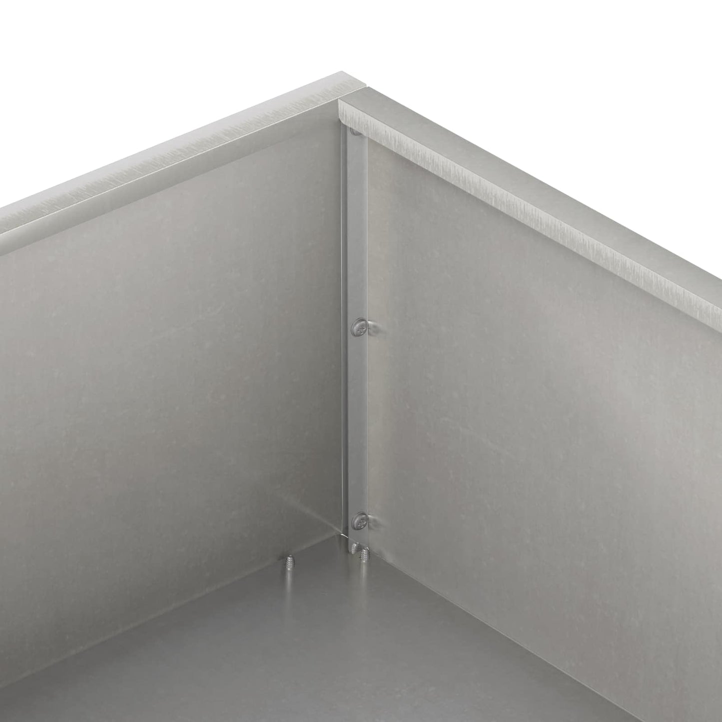 Vaso da giardino 2 pz Argento 80 x 80 x 20 cm Acciaio Inox | homemem39