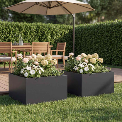 Vaso da giardino 2 pz Nero 40 x 40 x 30 cm | homemem39