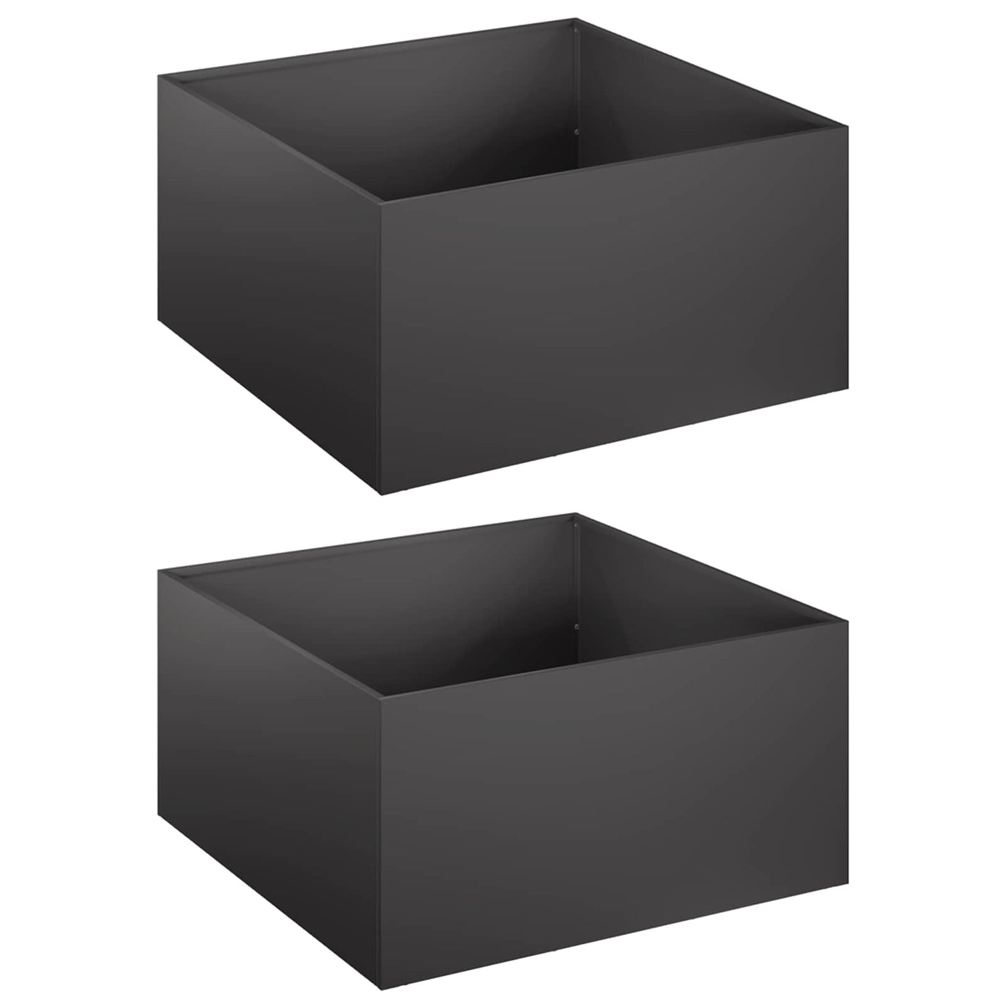 Vaso da giardino 2 pz Nero 40 x 40 x 30 cm | homemem39