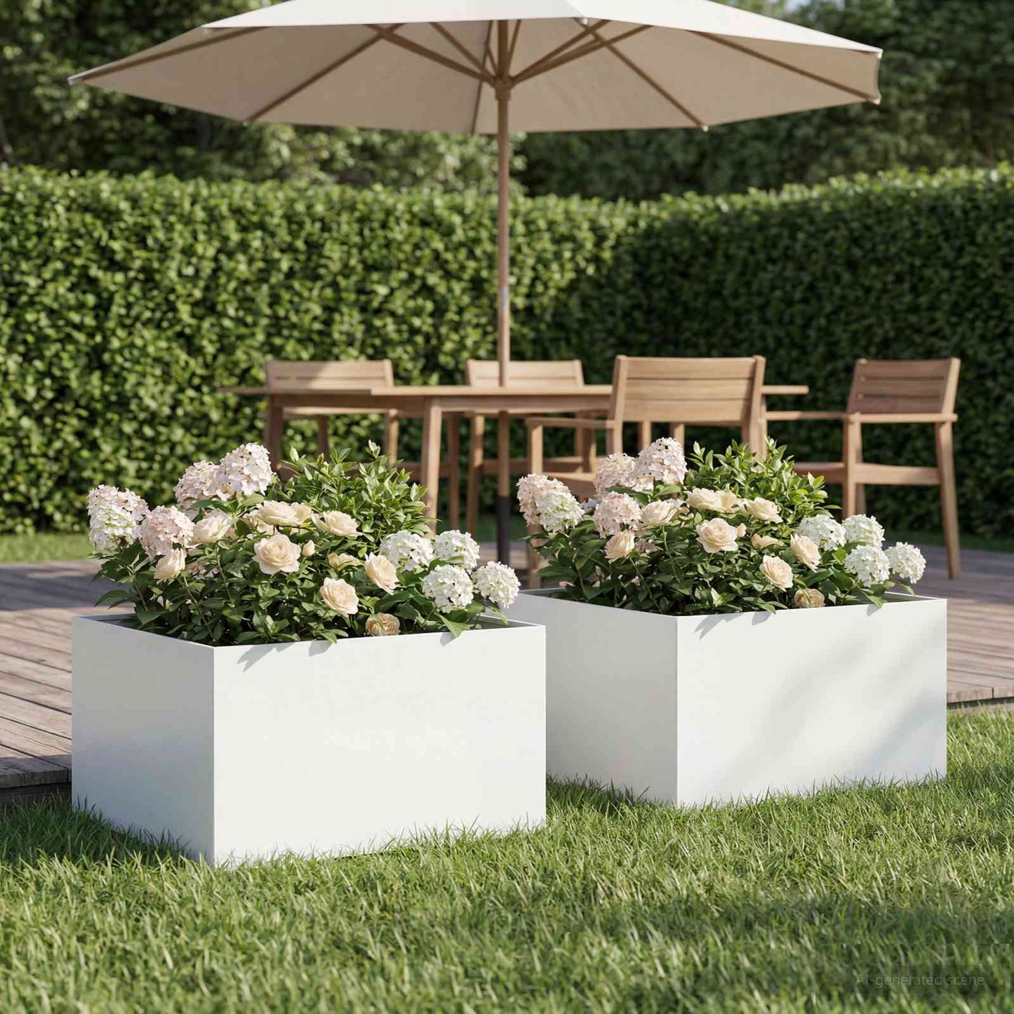 Vaso da giardino 2 pz Bianco 40 x 40 x 30 cm