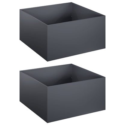 Vaso da giardino 2 pz Antracite 40 x 40 x 30 cm | homemem39