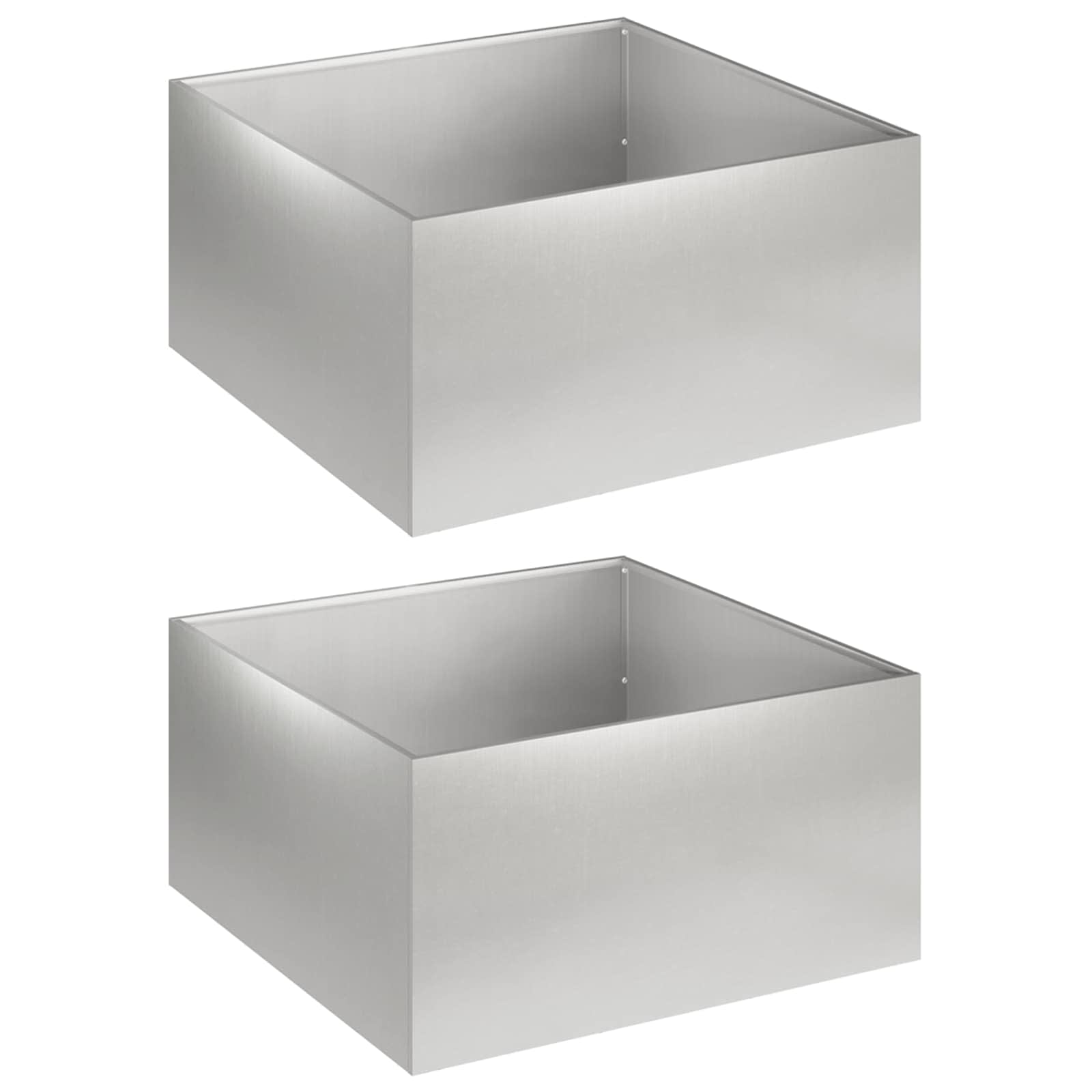 Vaso da giardino 2 pz Argento 40 x 40 x 30 cm Acciaio Inox | homemem39