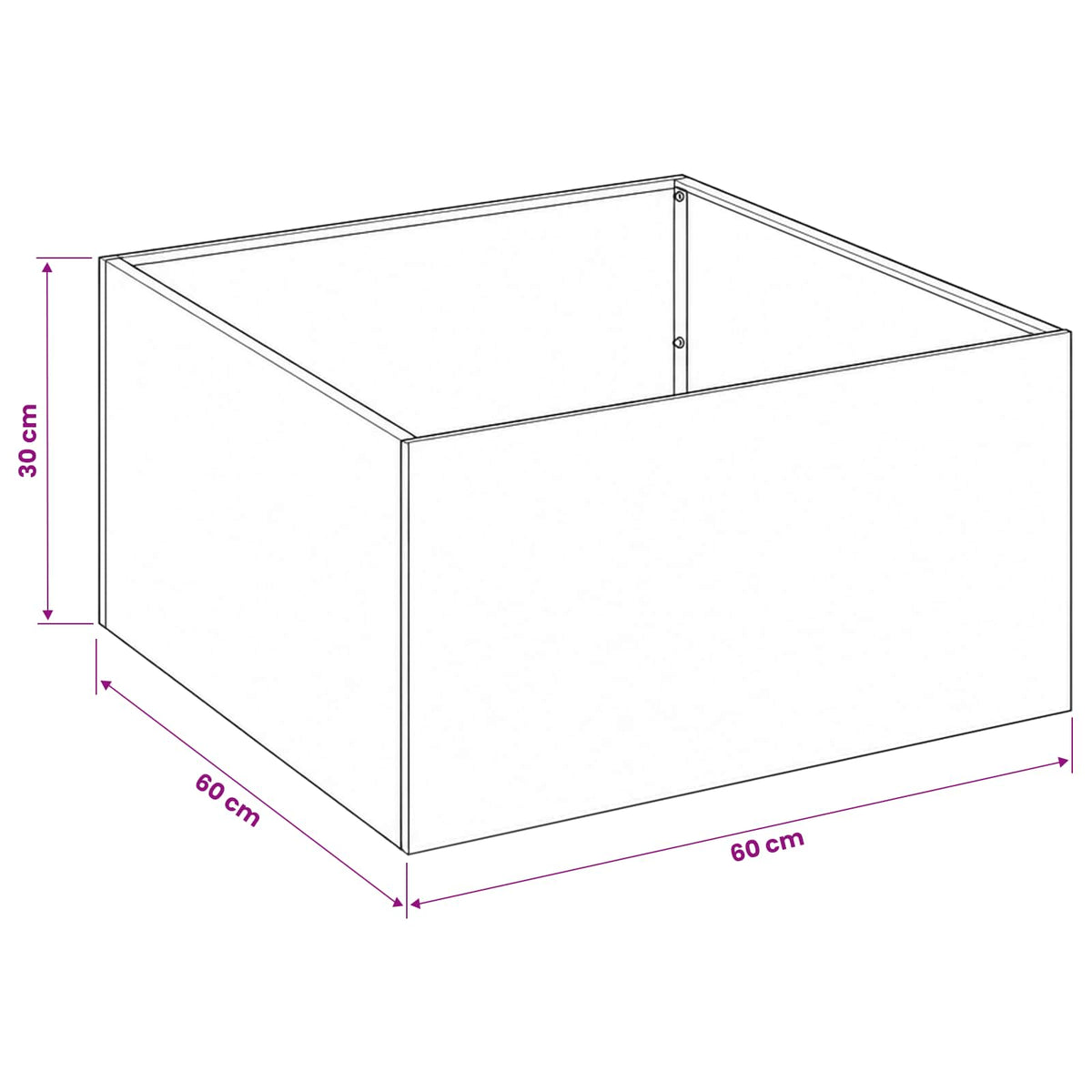 Vaso da giardino Verde Oliva 60 x 60 x 30 cm | homemem39