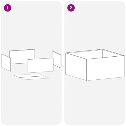 Vaso da giardino Argento 60 x 60 x 30 cm Acciaio zincato | homemem39