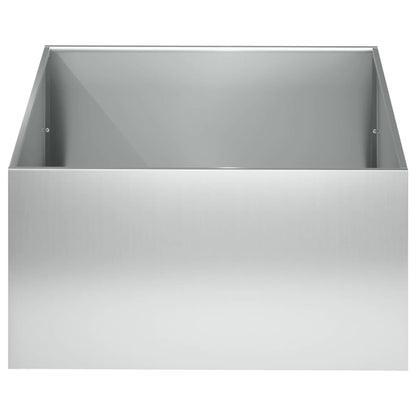 Vaso da giardino 2 pz Argento 60 x 60 x 30 cm Acciaio zincato