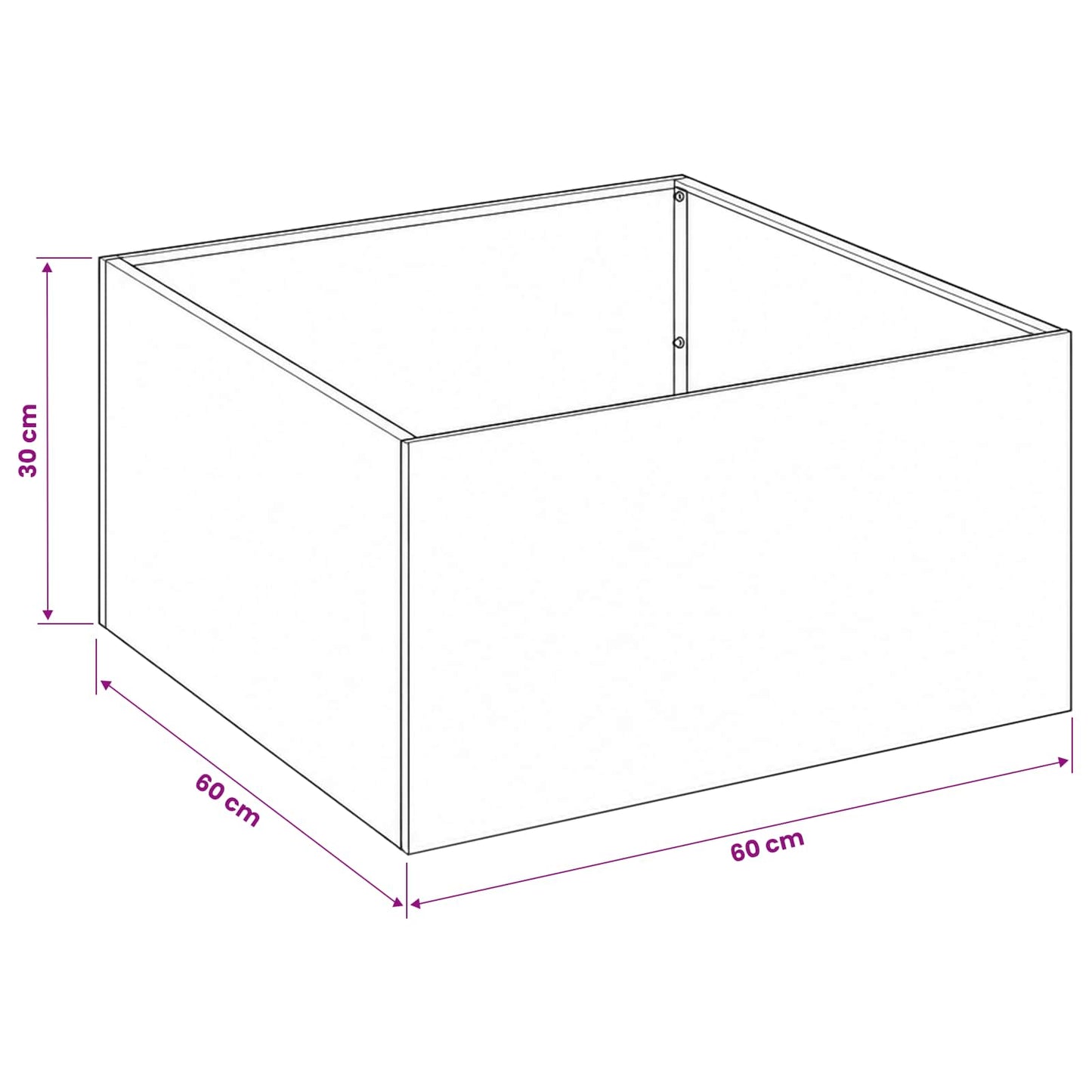 Vaso da giardino Ruggine 60 x 60 x 30 cm Acciaio Corten | homemem39
