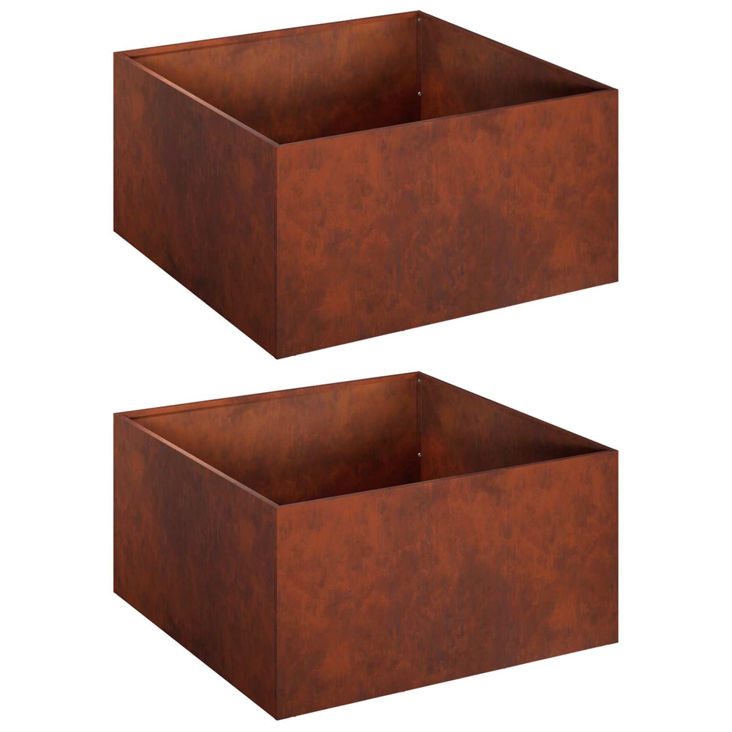 Vaso da giardino 2 pz Ruggine 60 x 60 x 30 cm Acciaio Corten | homemem39