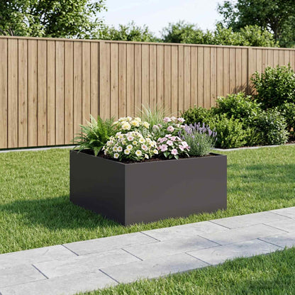 Vaso da giardino Nero 80 x 80 x 40 cm Acciaio laminato a freddo | homemem39