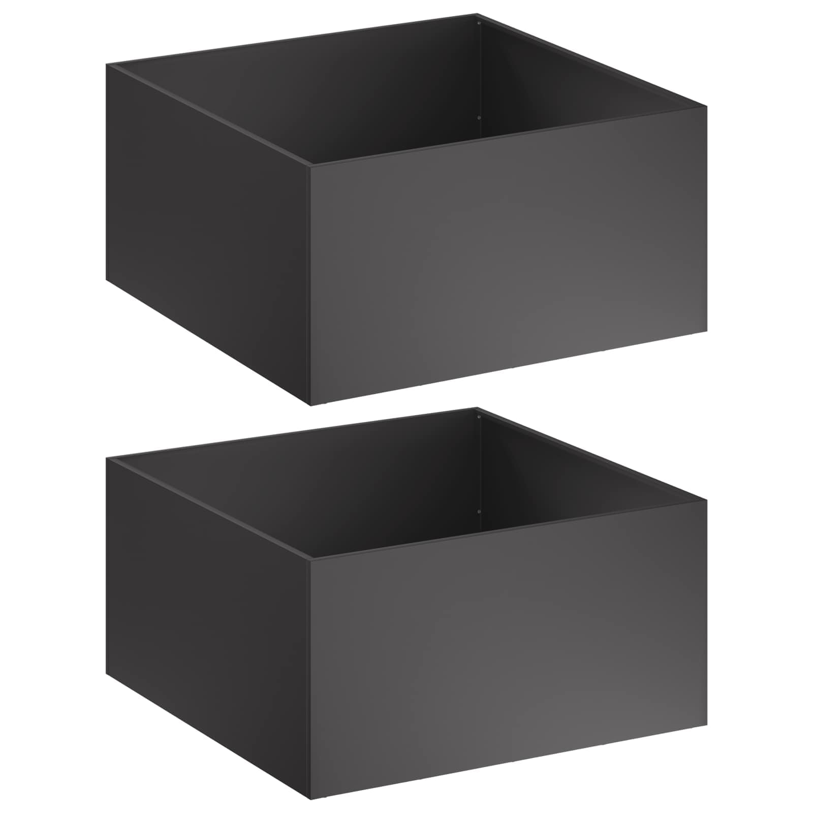 Vaso da giardino 2 pz Nero 80 x 80 x 40 cm | homemem39